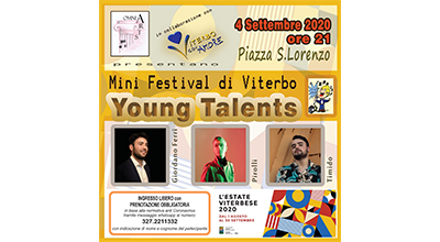 Mini Festival di Viterbo Young Talents: venerdì 4 settembre alle ore 21