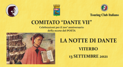 Lunedì 13 settembre dalle 18: Dante di notte per le vie di Viterbo