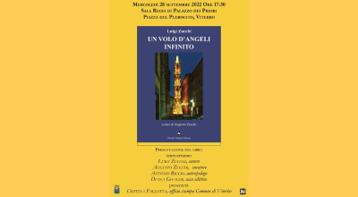 Un volo d’angeli infinito: mercoledì 28 settembre alle 17.30, a Palazzo dei Priori, la presentazione del libro di Luigi Zucchi